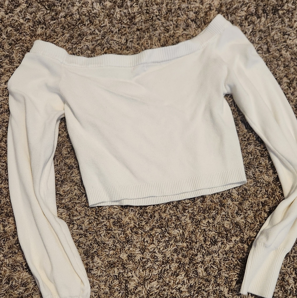 White Off-Shoulder Sweater